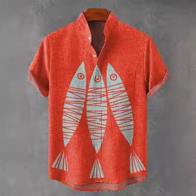 Hawaiian Printed Short Sleeved Shirt