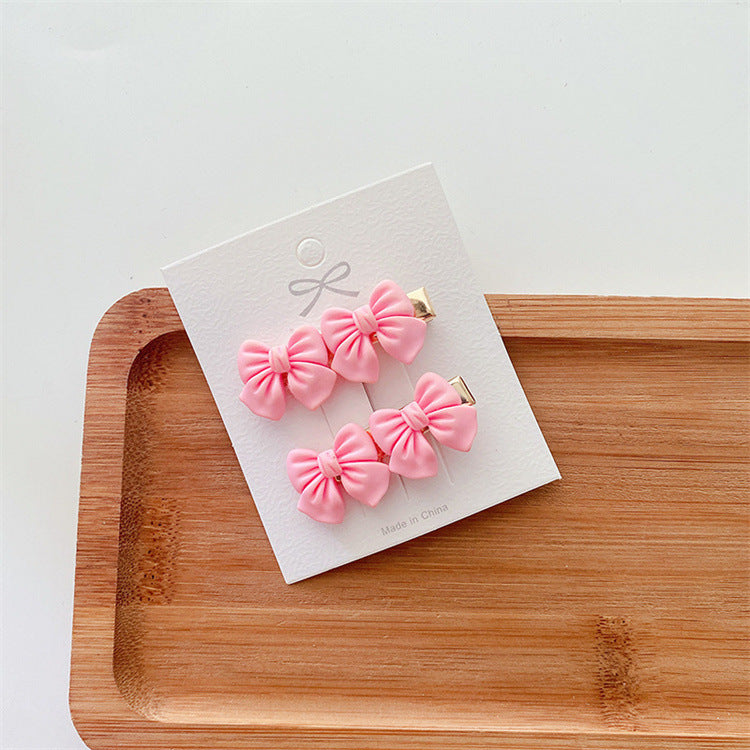 Pink Bow Heart Girls' Hairpin
