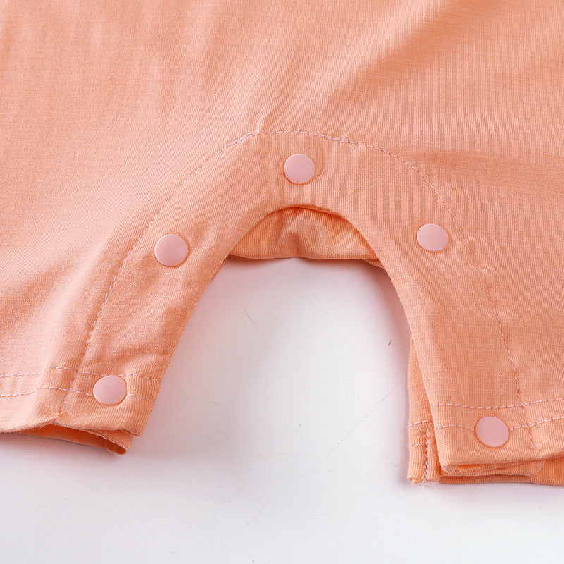 Modal Baby Short Sleeve Solid Color Jumpsuit