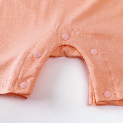 Modal Baby Short Sleeve Solid Color Jumpsuit