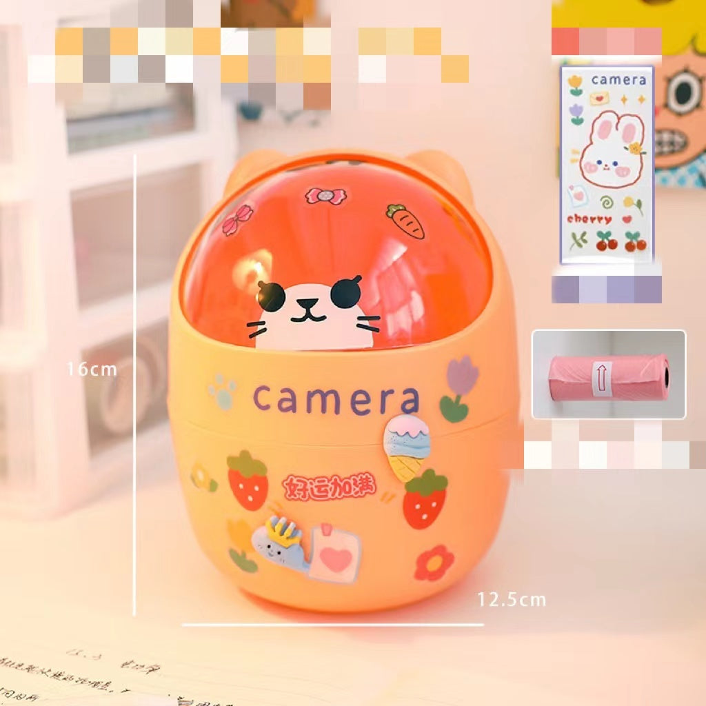 سوب سطح المكتب Can Can Organizer Bucket Office Mini Bear Trash Can
