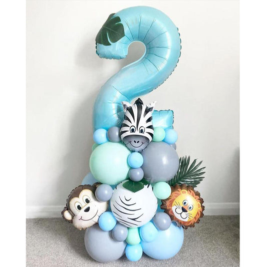 40-inch Digital Zebra Forest Animal Balloon Set