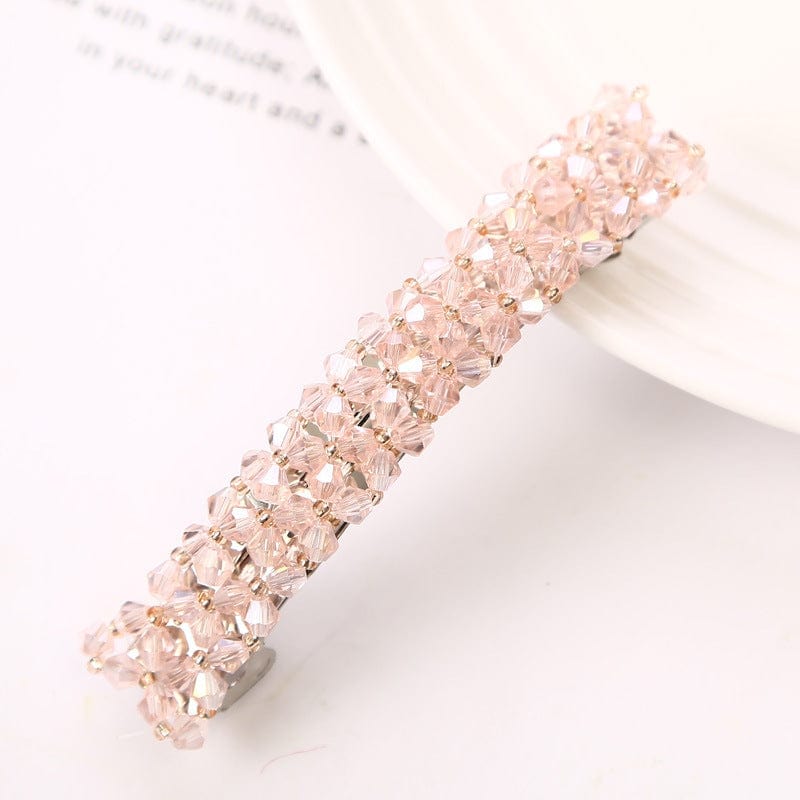 Simple Crystal Crystal Fishing Line Braided Spring Clip Barrettes