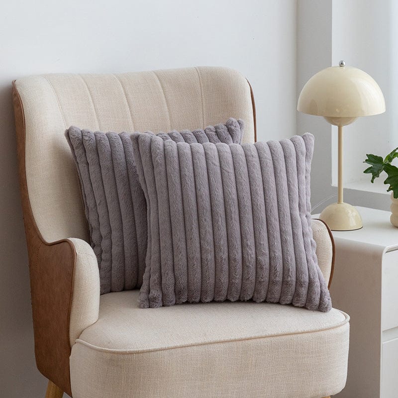 Nordic Light Luxury Faux Rabbit Fur Drawstring Pillowcase