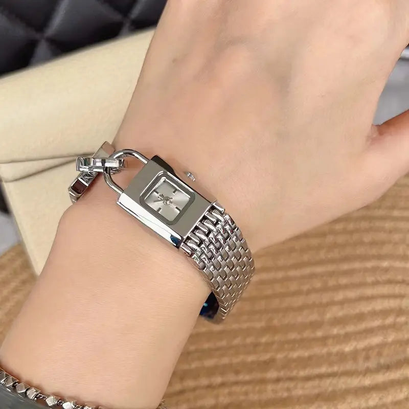 Lock Head Fashion Steel Watch Female Small Dial