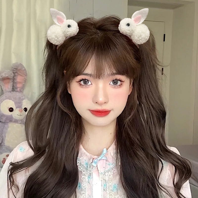 Cute Bunny Three-dimensional Barrettes Children's Plush Clip
