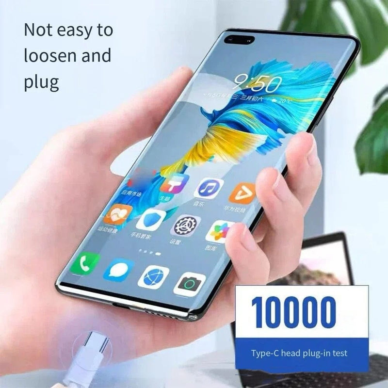 Fiberglass Fast Charge Line Double USB Type-C Cable