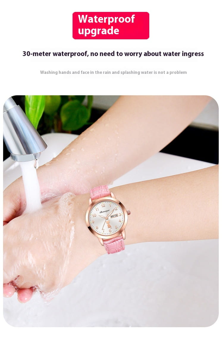 Women’s Luminous Quartz Watch With Simple Waterproof Belt