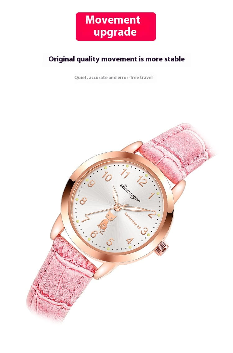 Women’s Luminous Quartz Watch With Simple Waterproof Belt