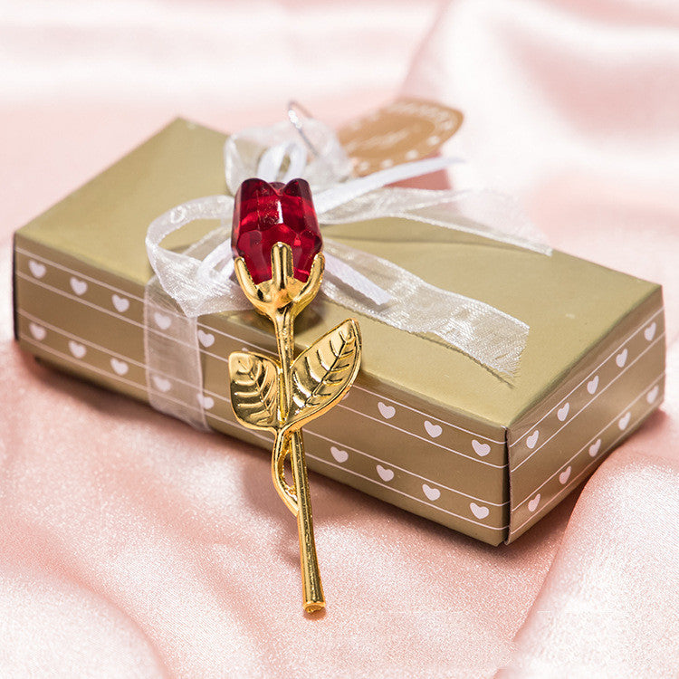 Kristall Metall Rose Valentinstag Kleines Geschenk Hochzeit