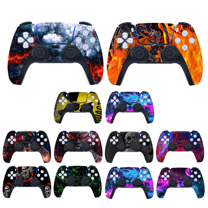 Fashionable vinyl stickers for PlayStation 5 PS5 controllers in various designs and colors.