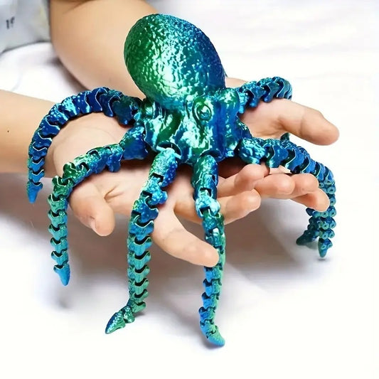 Cute Movable Joint Print Octopus Toy