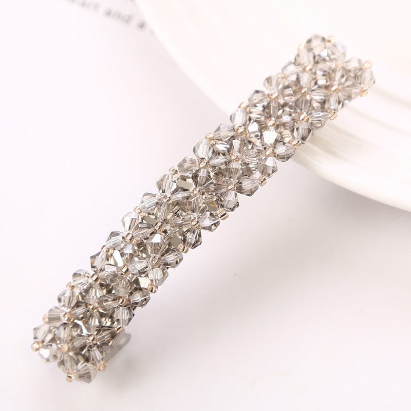 Simple Crystal Crystal Fishing Line Braided Spring Clip Barrettes