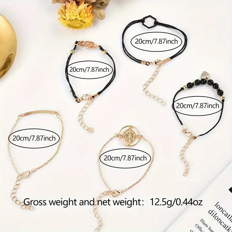 Women’s Diamond Dial Belt Quartz Watch Beaded Bracelet Suit