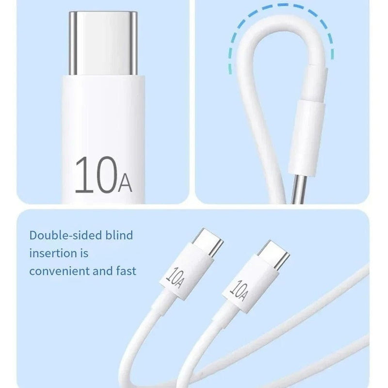 Fiberglass Fast Charge Line Double USB Type-C Cable