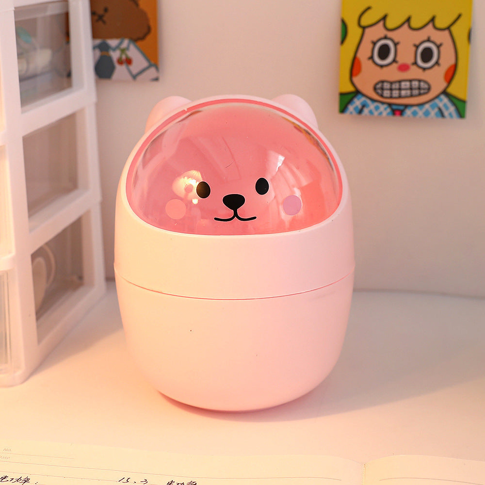 سوب سطح المكتب Can Can Organizer Bucket Office Mini Bear Trash Can