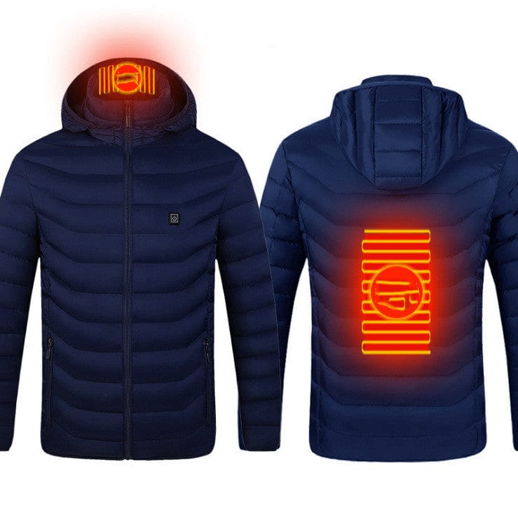 新款加热夹克外套USB电热夹克棉衣加热器保暖服装加热背心男士衣服冬季