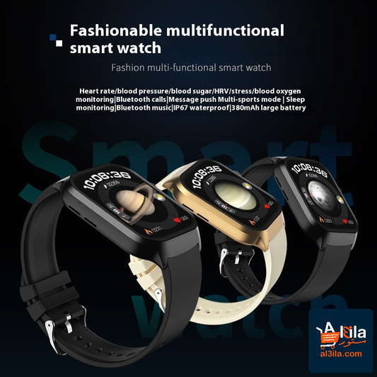 Fashionable multi-function smart watch with blood oxygen, heart rate monitoring, and NFC.