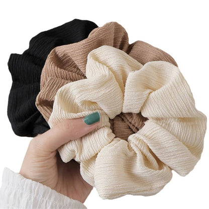 Simple Pleated Hair Band Korean Style Coffee Color Series