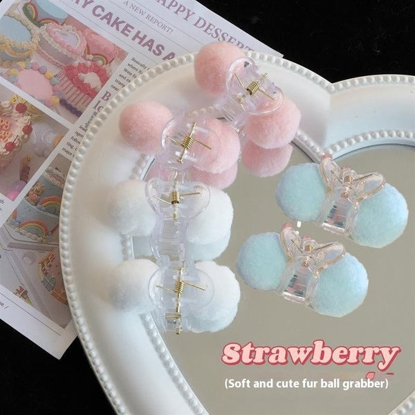 Cute Plush Ball Barrettes Small Jaw Clip