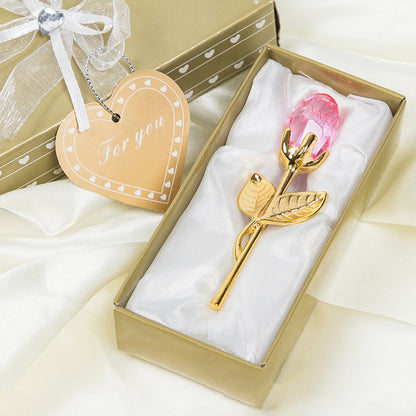 Kristall Metall Rose Valentinstag Kleines Geschenk Hochzeit