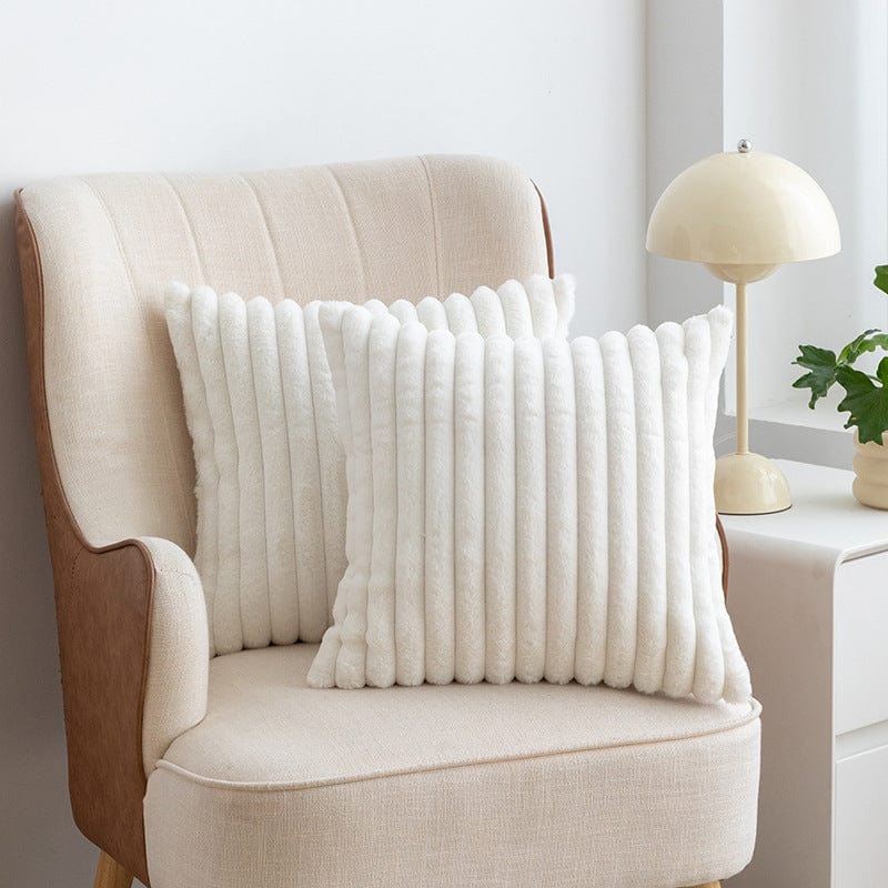 Nordic Light Luxury Faux Rabbit Fur Drawstring Pillowcase