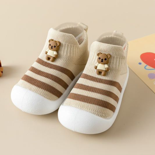 Casual Simple Soft Bottom Non-slip Cartoon Striped Toddler Shoes