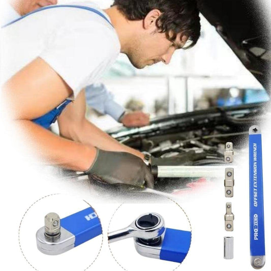 Multi-function lengthened wrench used for car and machine maintenance with stainless steel construction.