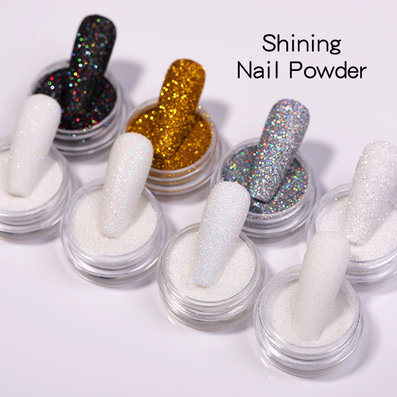 DIY Nail Powder Magic Color Nail Shimmering Powder Woolen Gradient Nail Art Blooming