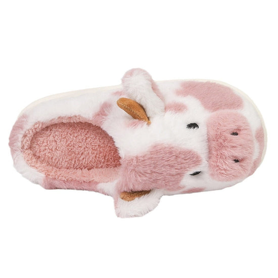 Cute Cartoon Cow Plush Slippers