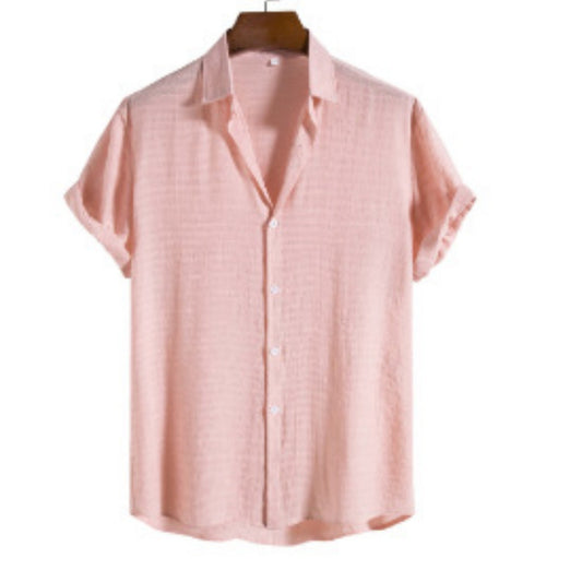 Men's and women's fully printed sleeveless cardigan shirt with POLO collar in light color.