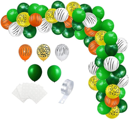 Animal Head Birthday Party Balloon Jungle Set Monstera Theme