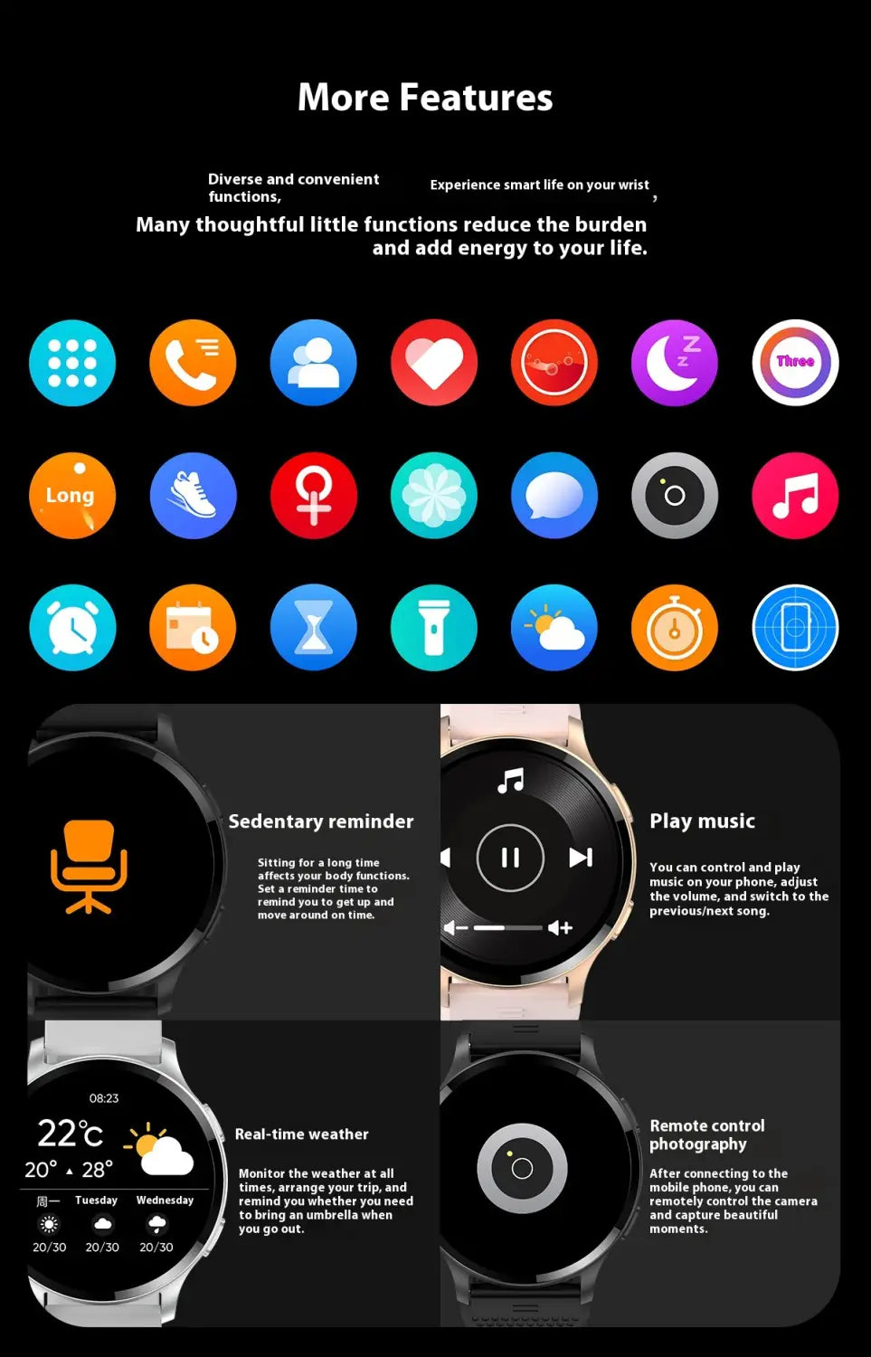 Bluetooth Calling Heart Rate Blood Oxygen Sleep LW77 Smart Watch