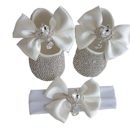 Photography Props And Headband Baby Toddler Shoes Soft Sole Suit