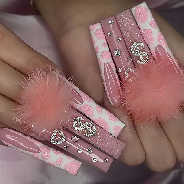 أظافر صناعية من مجموعة Cotton Candy Ball Diamond Wear Ballet Armor Gentle Girl