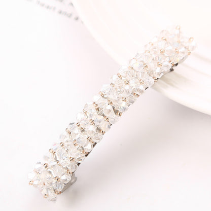 Simple Crystal Crystal Fishing Line Braided Spring Clip Barrettes