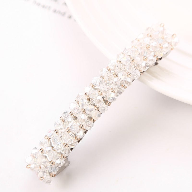Simple Crystal Crystal Fishing Line Braided Spring Clip Barrettes