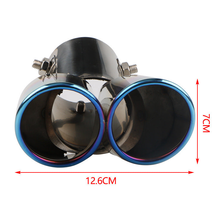 Automobile Universal Tail Double Muffler Stainless Steel Exhaust Pipe