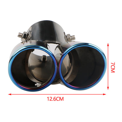 Automobile Universal Tail Double Muffler Stainless Steel Exhaust Pipe