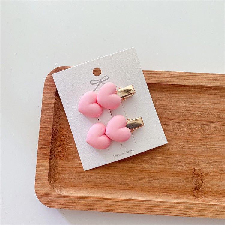 Pink Bow Heart Girls' Hairpin