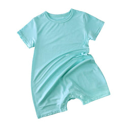 Modal Baby Short Sleeve Solid Color Jumpsuit