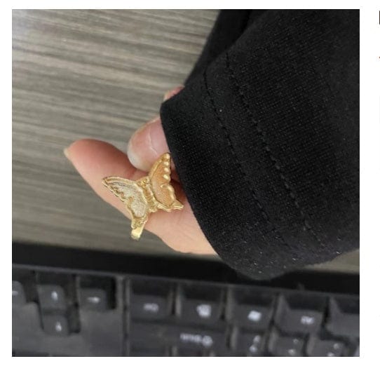 时尚同款甜美蝴蝶旋转戒指