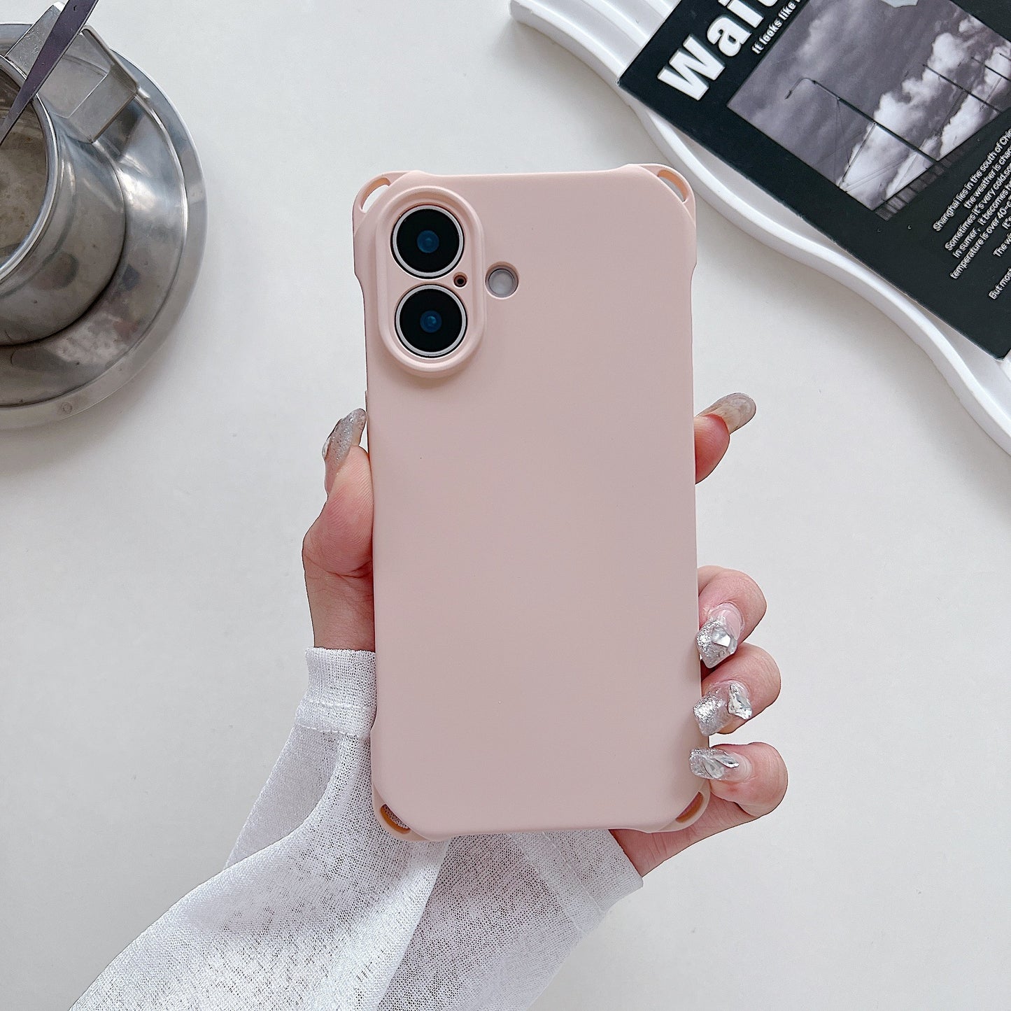 Four-corner Cross Lanyard Liquid Silicone Phone Case Soft Case