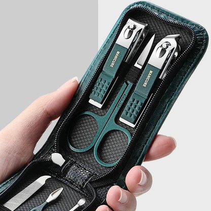 Manicure Set for Men and Women Portable Nail Clipper Scissors 6Pcs Pedicure Kits Green Nail Clipper Set Manicure & Pedicure Tool