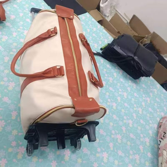 حقيبة سفر بعجلات كبيرة السعة، حقيبة لياقة بدنية محمولة قابلة للطي