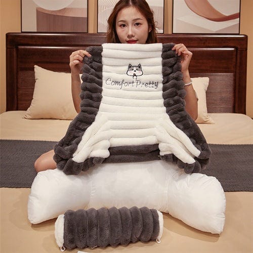 Cartoon Artificial Rabbit Fur Large Backrest Balcony Couch Pillow Removable And Washable