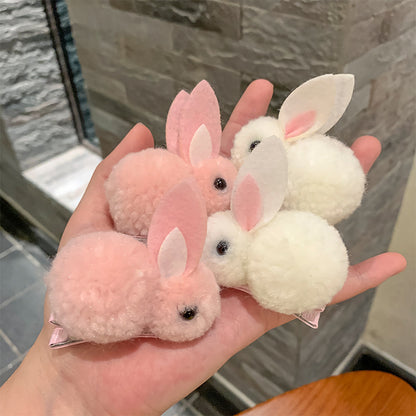 可爱兔子立体发夹儿童毛绒夹
