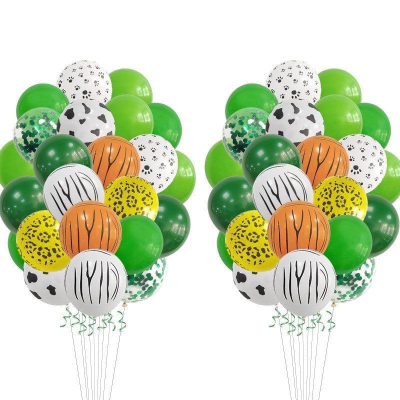 Animal Head Birthday Party Balloon Jungle Set Monstera Theme