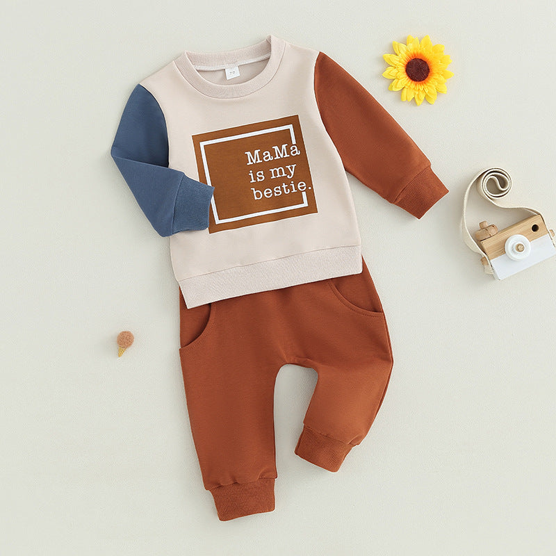 Sweatshirt And Sweatpants Suit Letter Printing