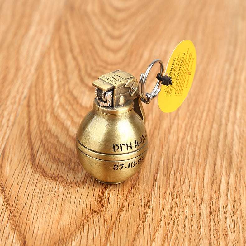 Metal Portable Grenade Modeling Inflatable Grinding Wheel Open Flame Lighter